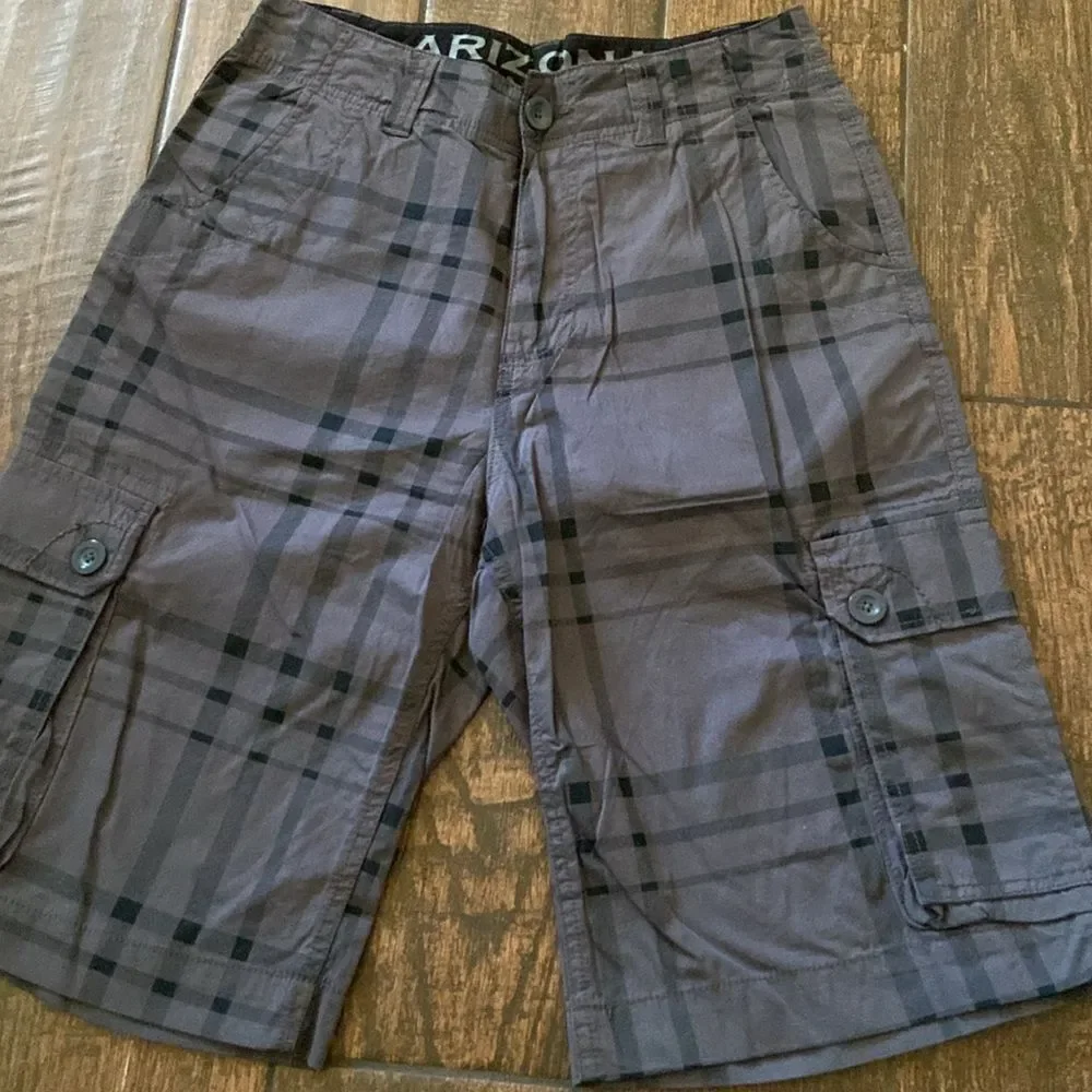 Arizona Jean Company Grey Charcoal Cargo Shorts Relaxed Fit Sz 30 New No Tag